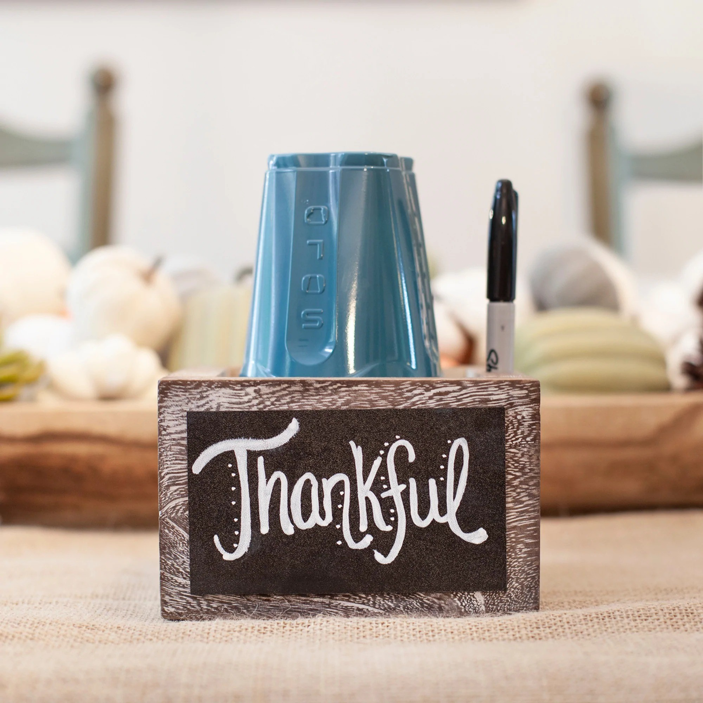 Squared Up Rustic Touch Cup & Marker Holder