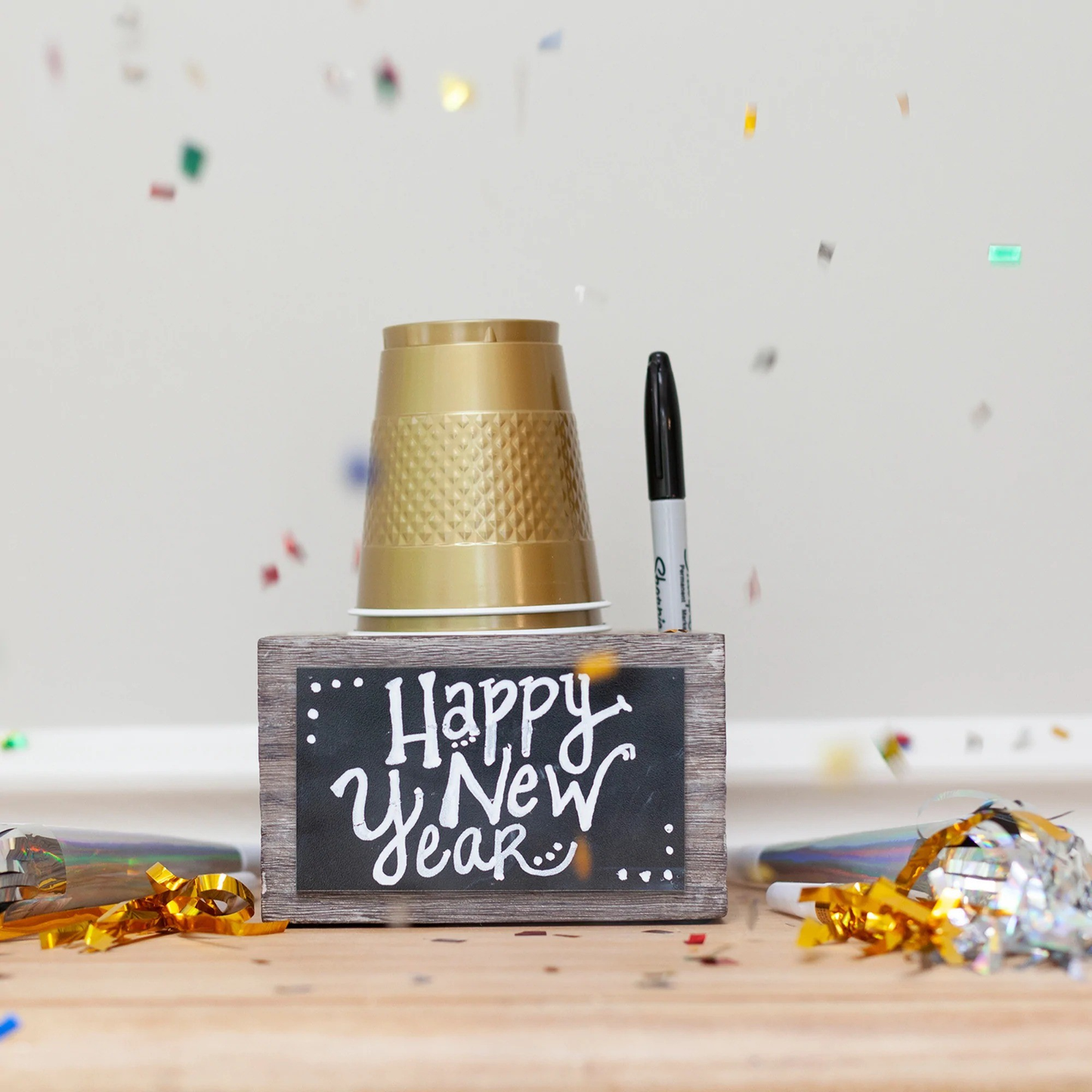 Squared Up Rustic Touch Cup & Marker Holder
