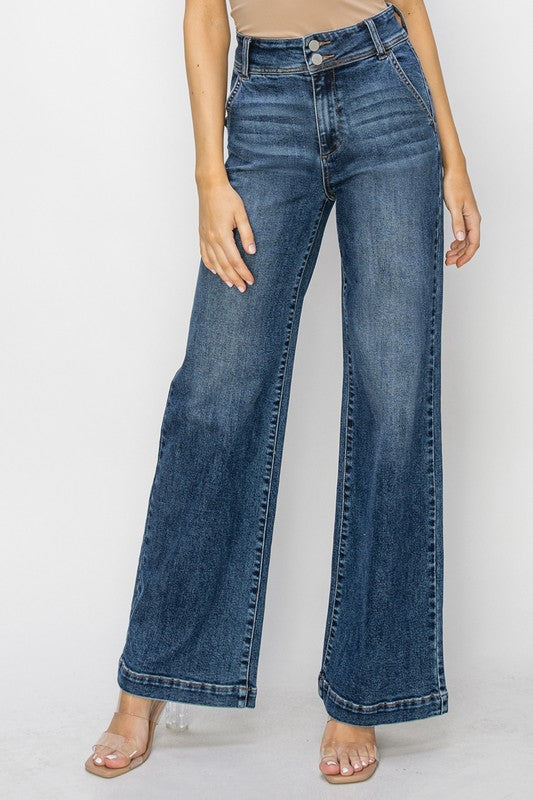 Risen New Heights Double Button High Rise Jeans