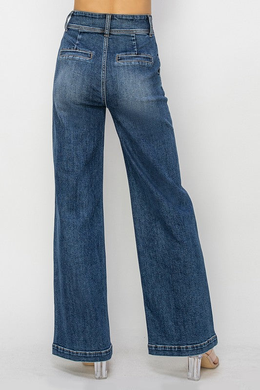 Risen New Heights Double Button High Rise Jeans