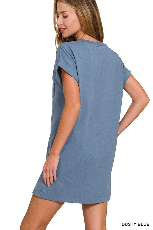 Premium Cotton T-Shirts Dress With Pockets