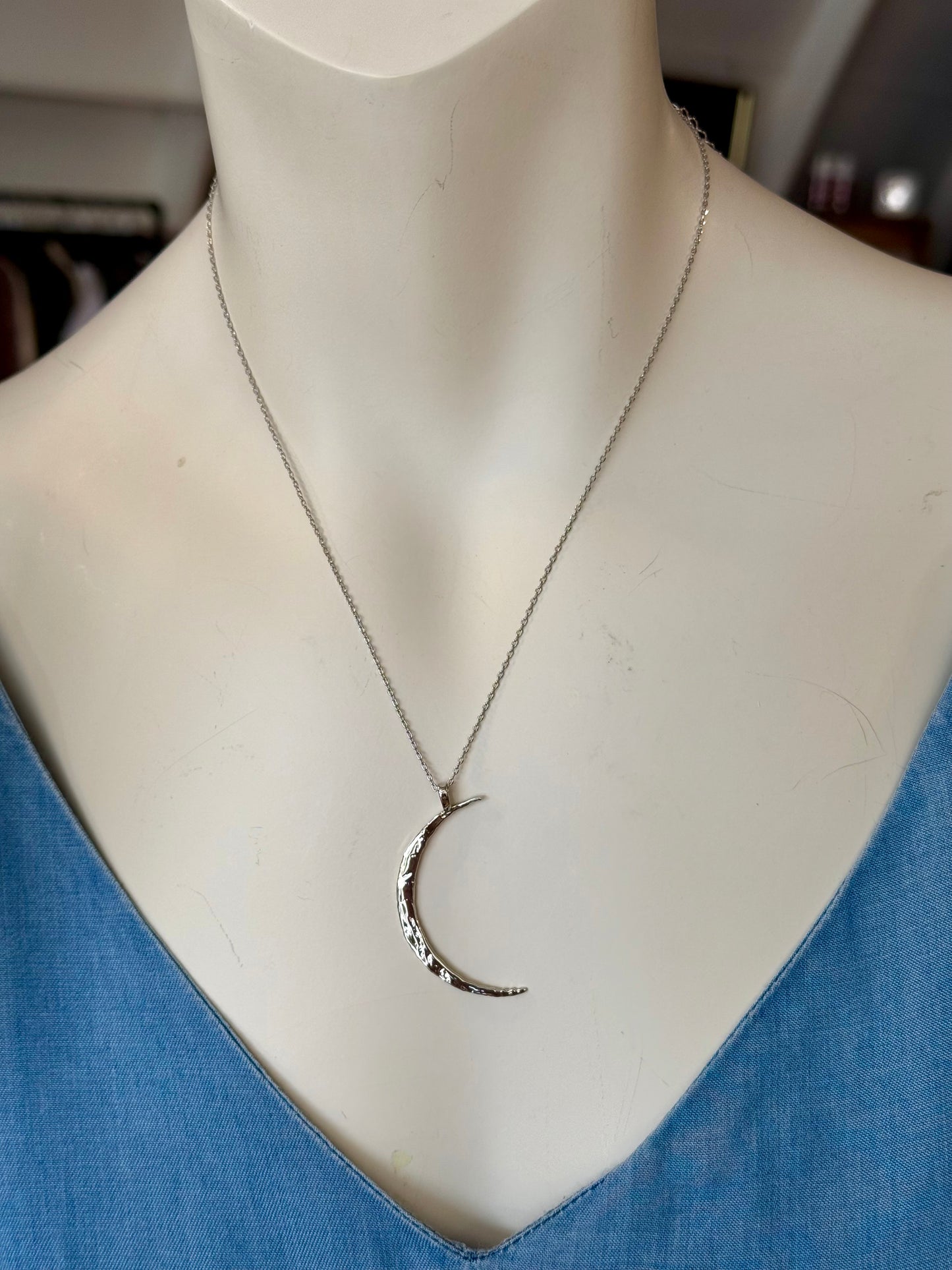 Gilded Moon Pendant Necklace