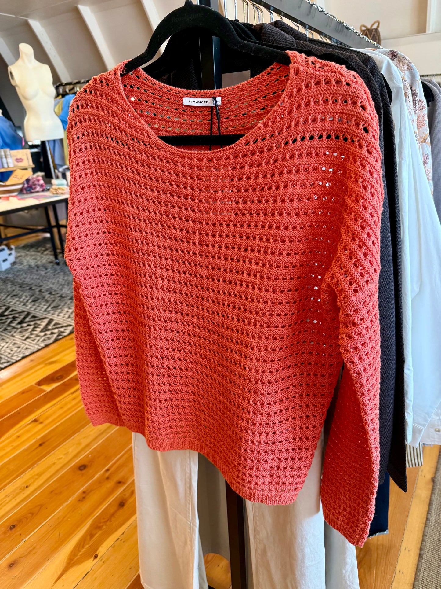 Orange Fish Net Sweater