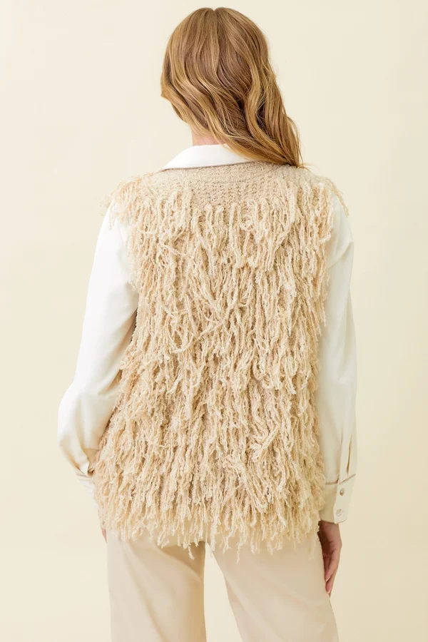 All For Love Knitted Fringe Sweater Vest