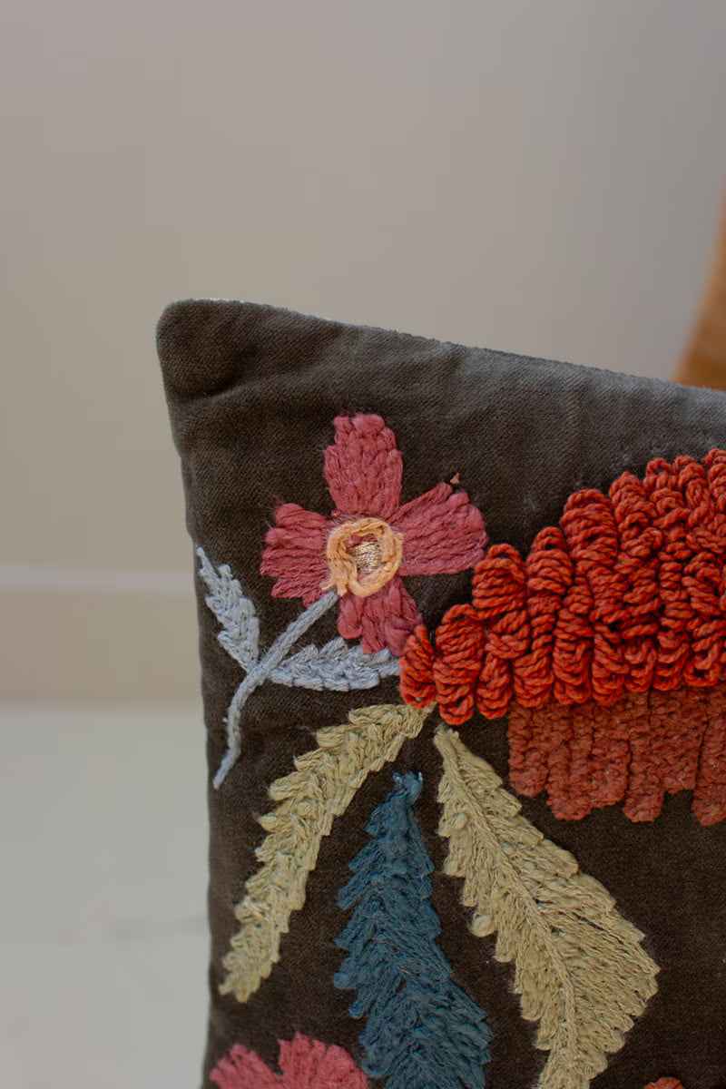 Embroidery Pillows with Flowers