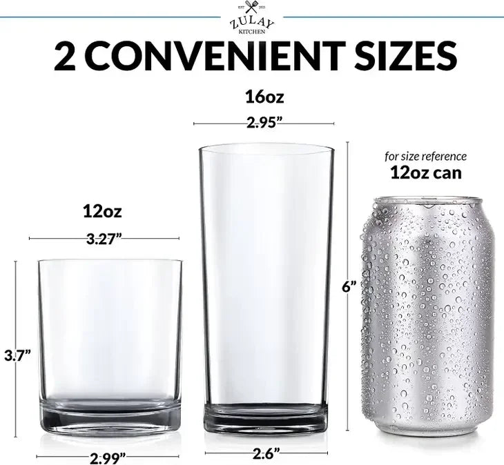 Zulay Plastic Tumblers set of 8