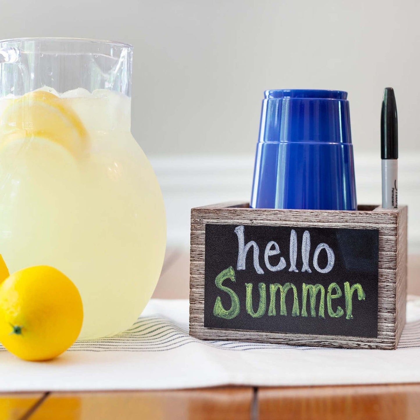 Squared Up Rustic Touch Cup & Marker Holder