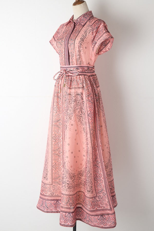 Printed Short Sleeve Shirt & Skirt