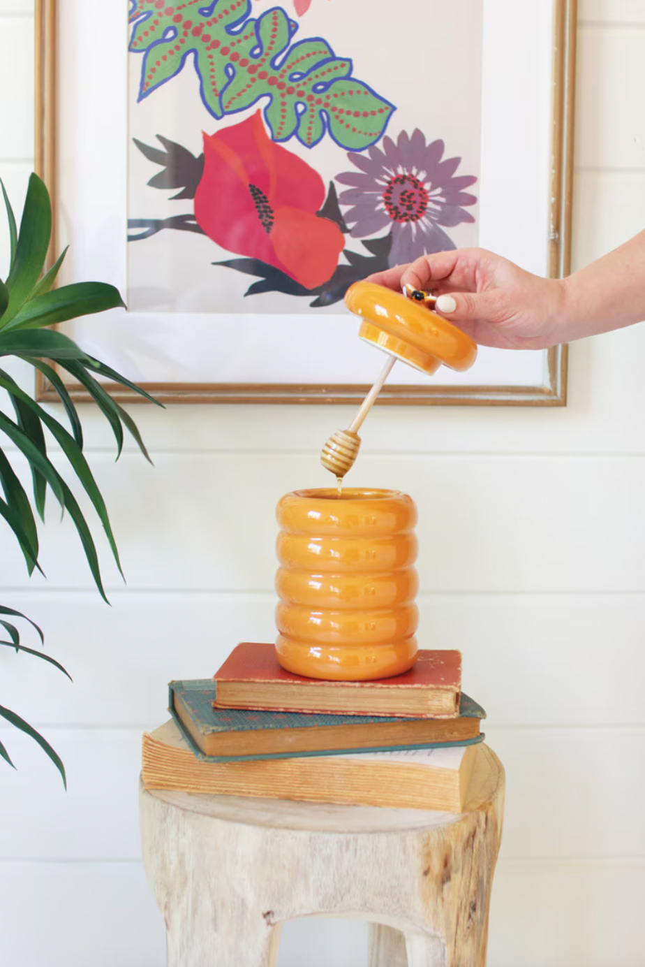 Ceramic Beehive Honey Jar