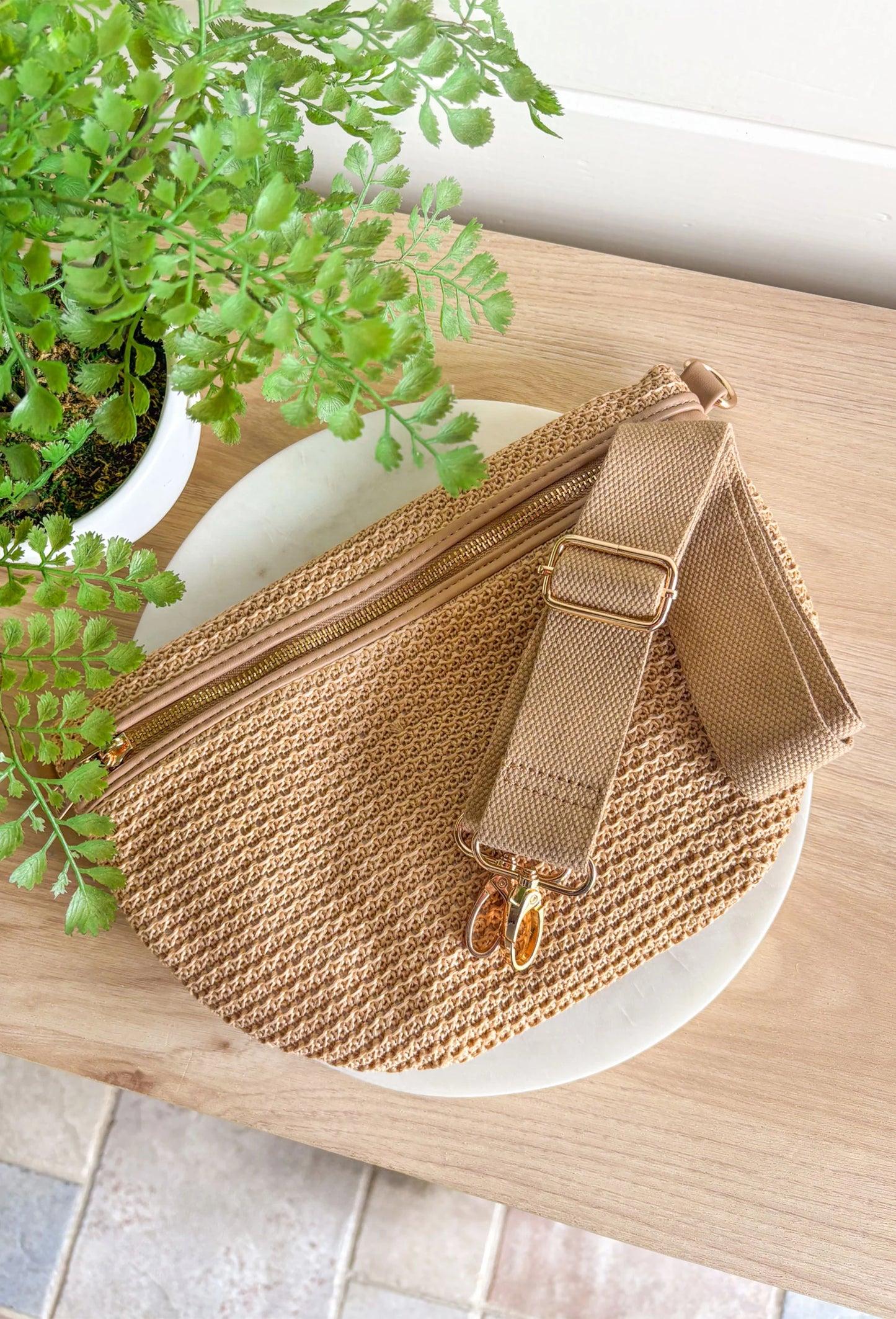 Rachel Raffia Bum Bag