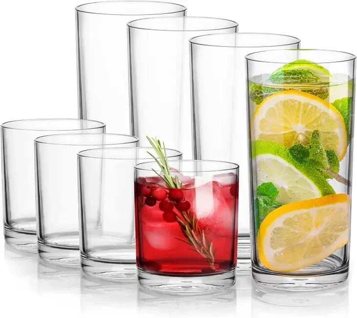 Zulay Plastic Tumblers set of 8