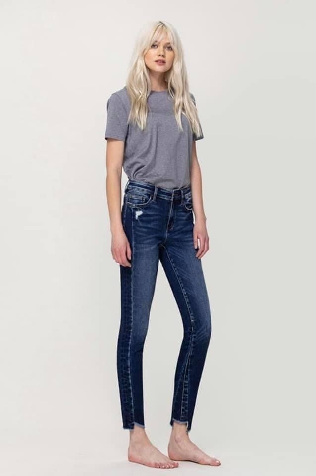 VERVET MID RISE ANKLE SKINNY W/ UNEVEN HEM