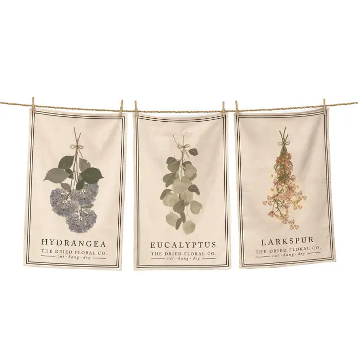 Dried Floral Tea Towels