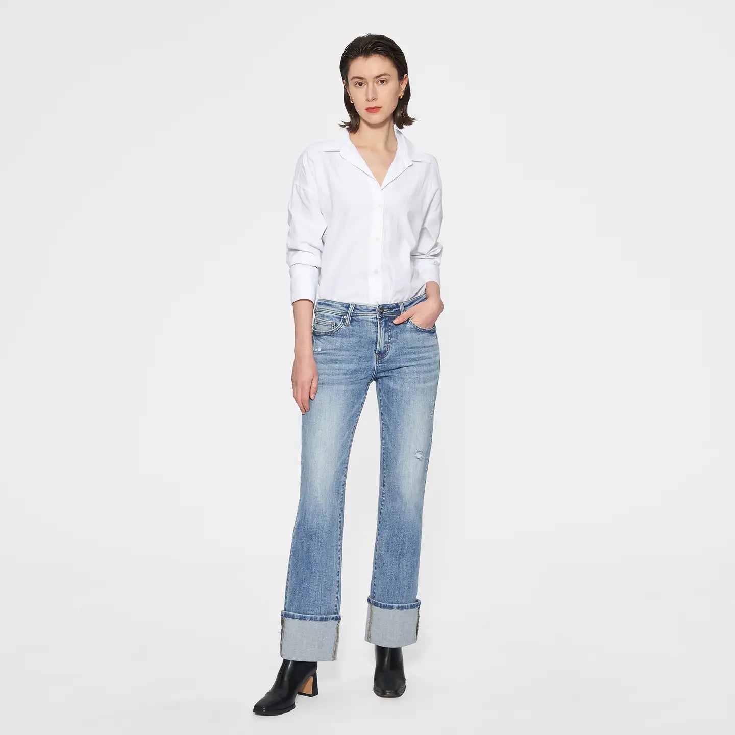 Bayeas Mid Rise Straight Jeans