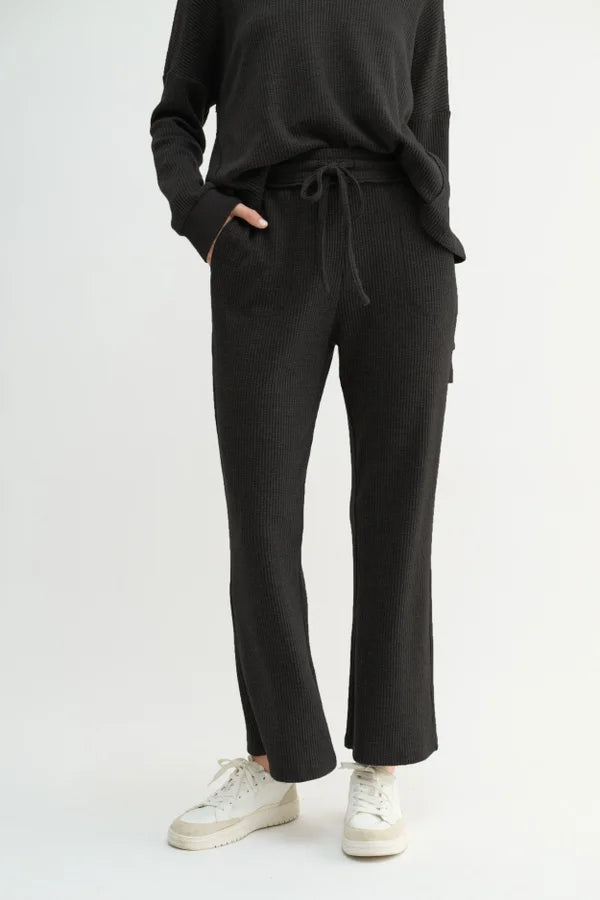 Pocket Detail Waffle Pants