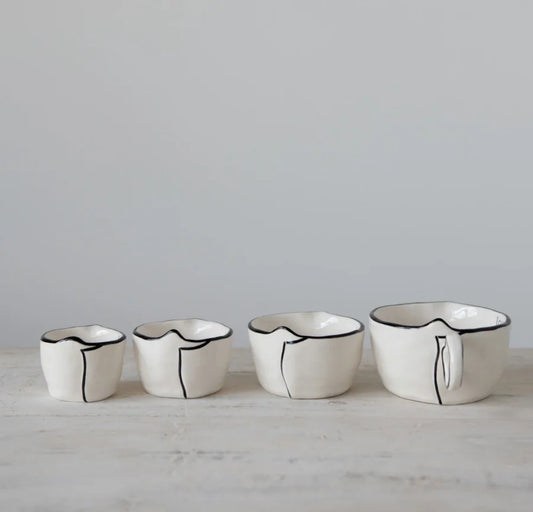 Stoneware Measuring Cups, Set of 4