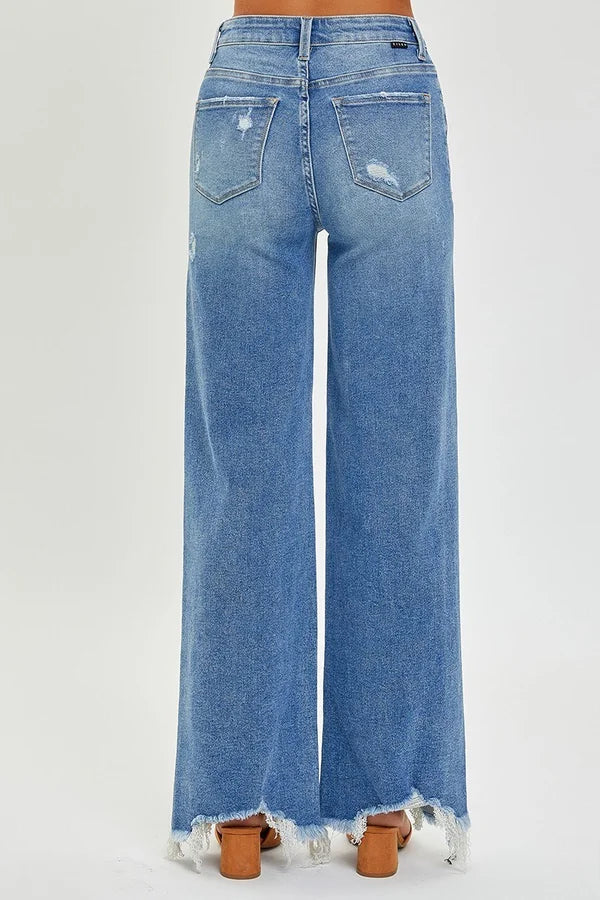 Risen Coming Through High Rise Frayed Hem Jeans