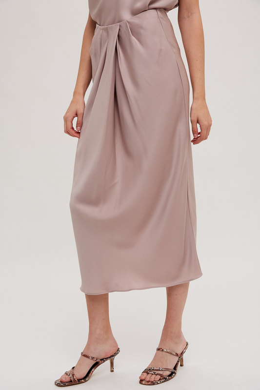 Easy Days Satin Midi Skirt