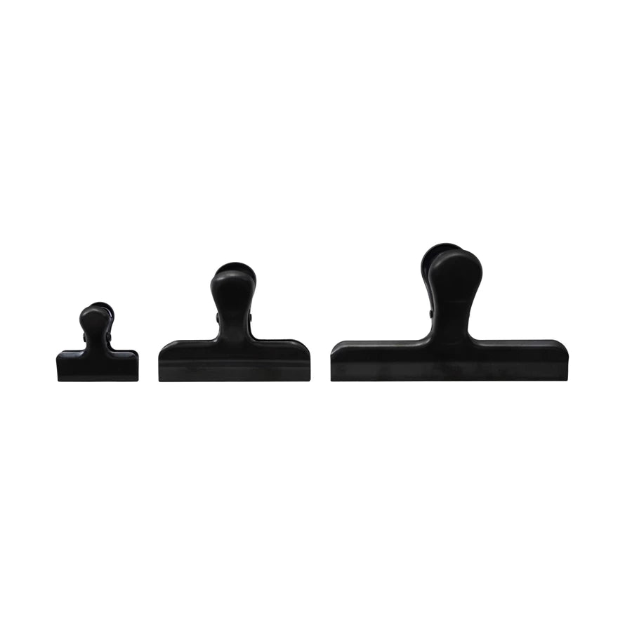 Black Stainless Steel Clips, Set Of 3