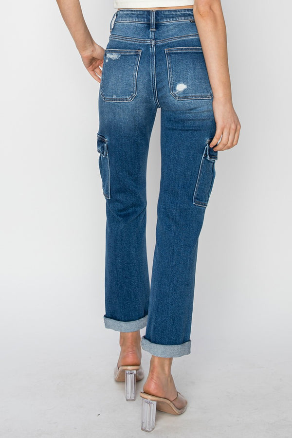 Risen Highway Chic High Rise Cargo Jeans