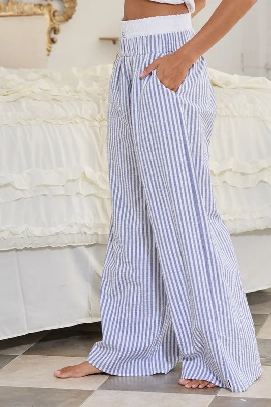 Seersucker Banded Boxer Pants & Shorts