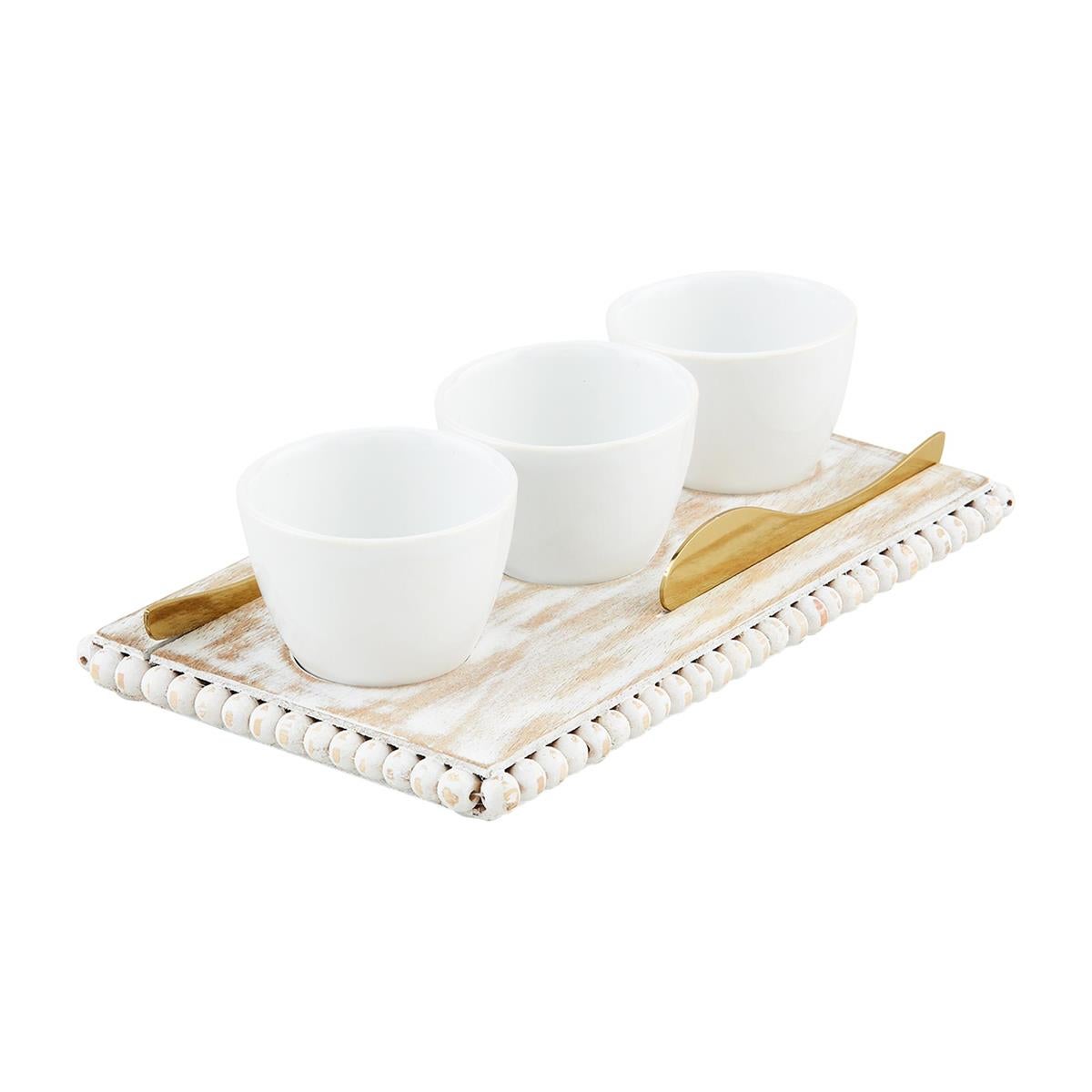 BEADED TRIPLE TIDBIT BOARD SET