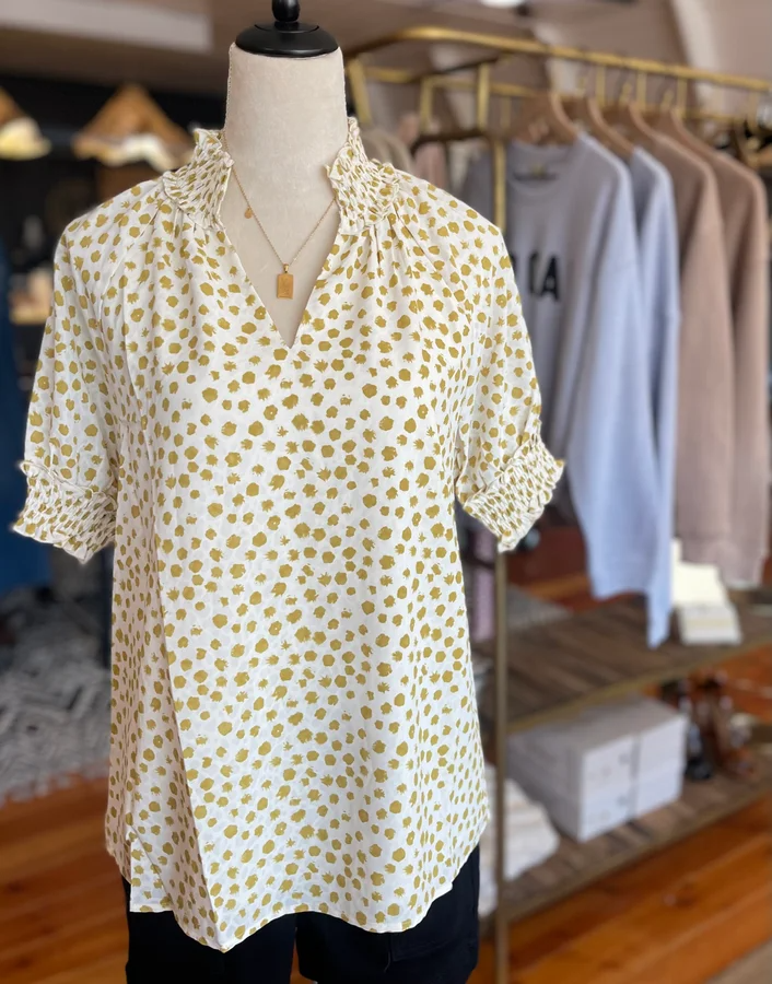 Jacquard Dot Print Blouse