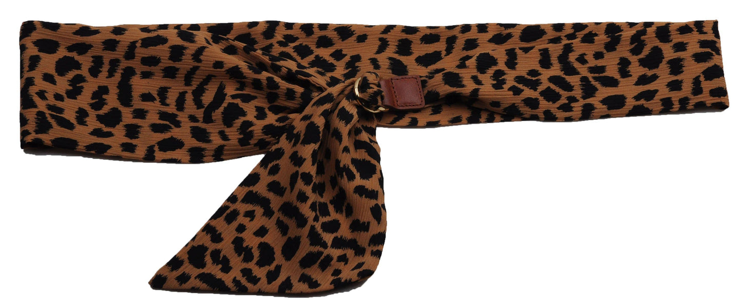 Cheetah Print Gold Ring Scarf Belt
