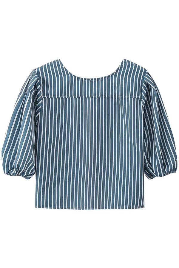 Front Tie Puff Sleeve Blouse