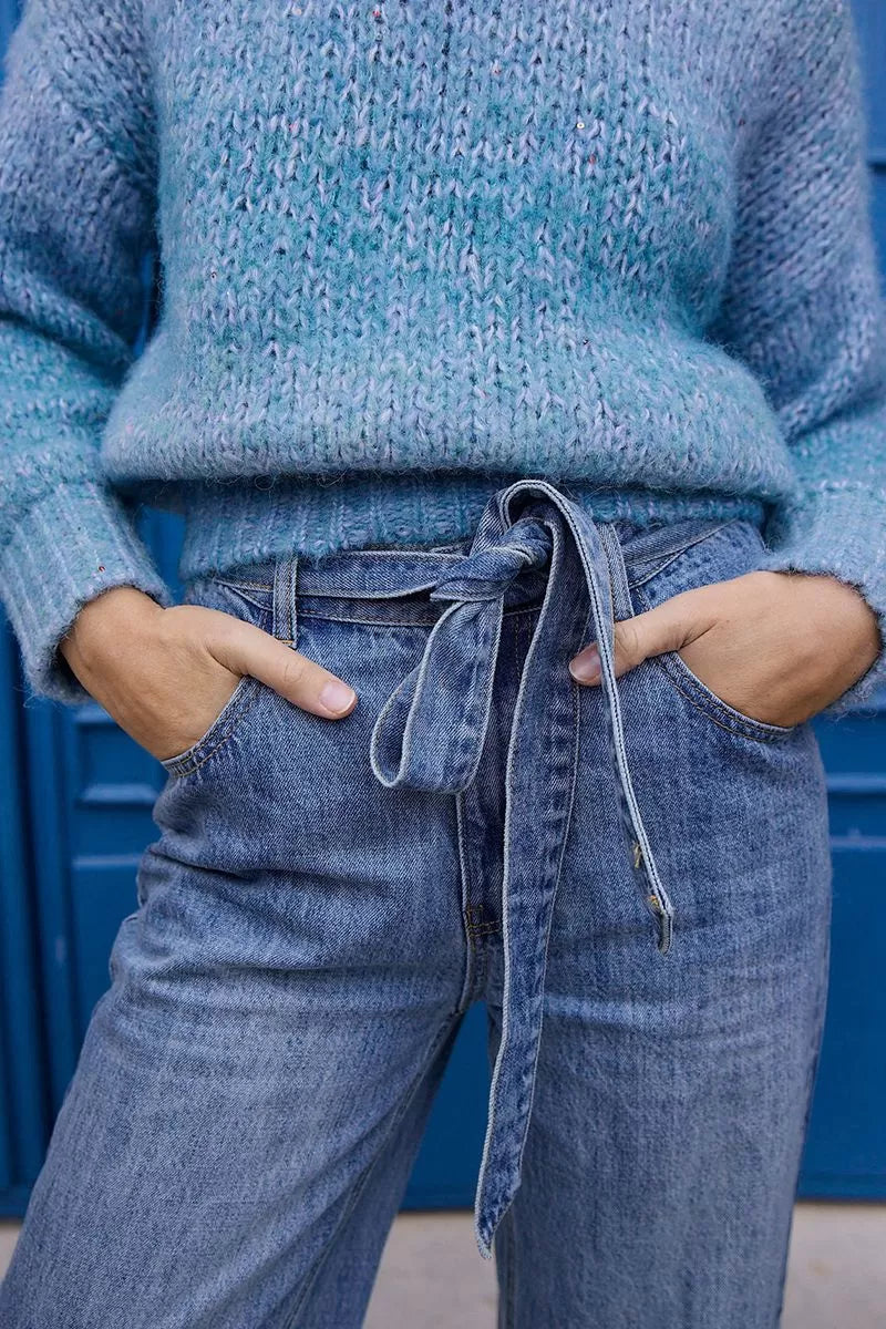 Molly Bracken Belted Denim Pants