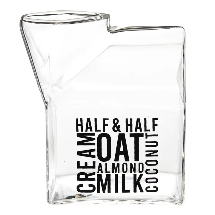 Start Off Right Glass Milk Carton Creamer