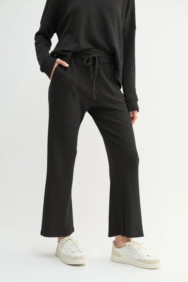 Pocket Detail Waffle Pants