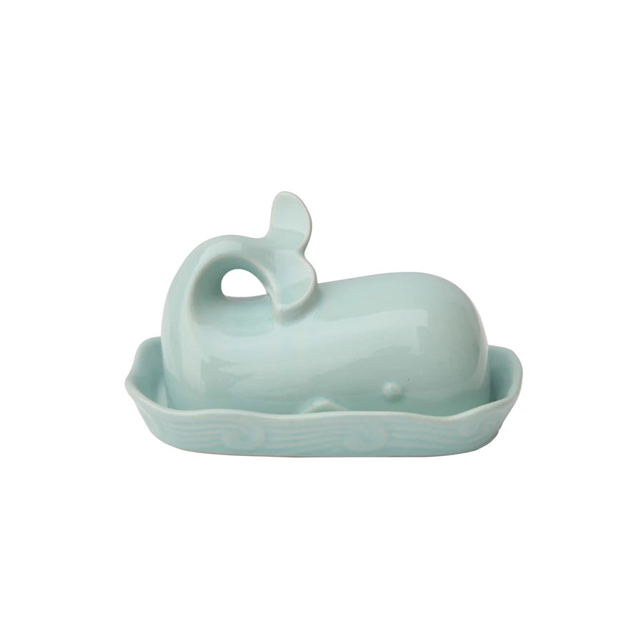 Stoneware Whale Butter Dish