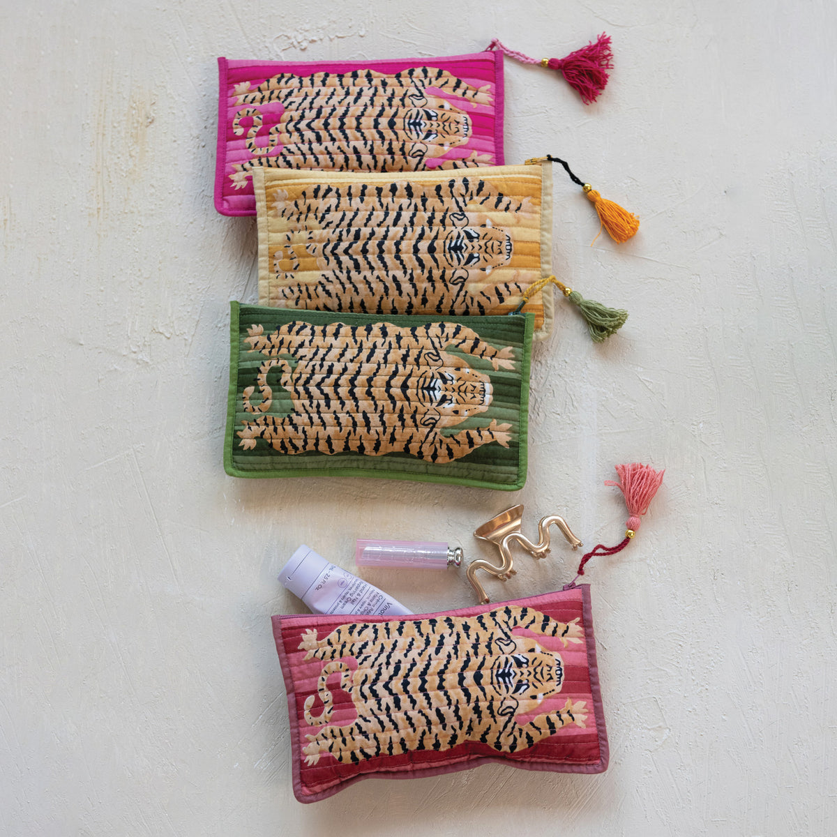 Tiger Voile Printed Zip Pouch