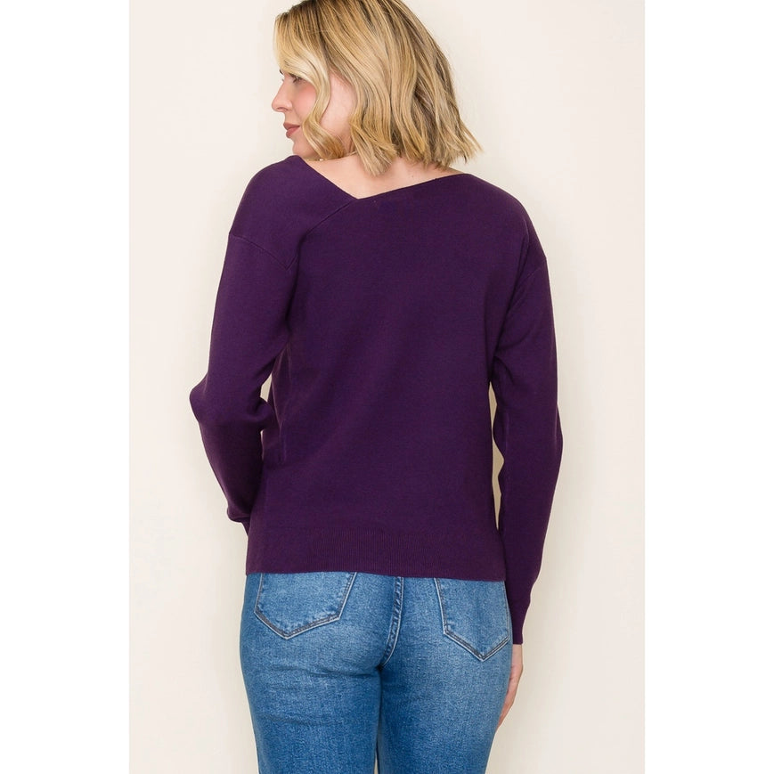 Asymmetrical Neck Sweater