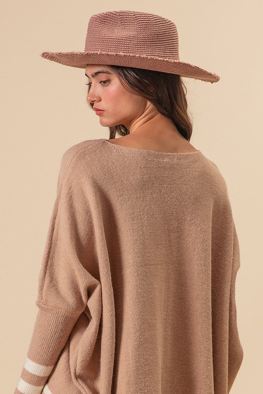 Batwing Striped Sweater