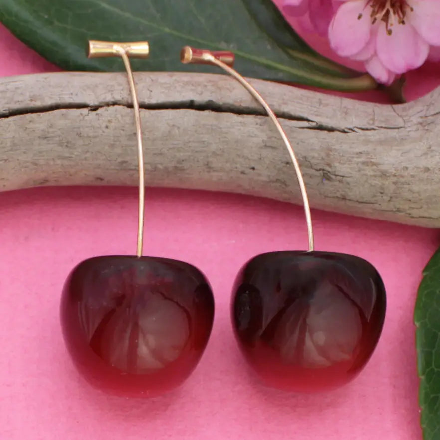 Cherry, Cherry Nice! Resin Cherry Drop Earrings