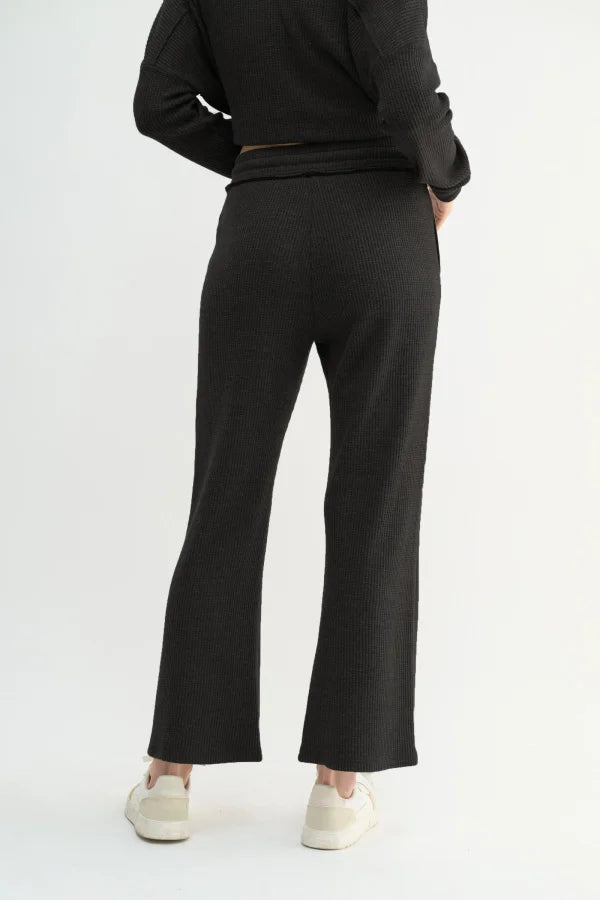 Pocket Detail Waffle Pants