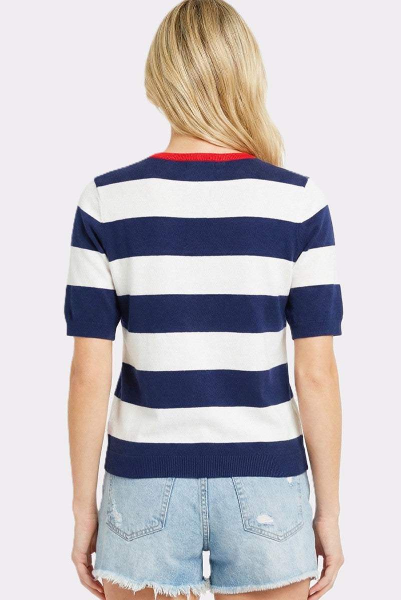 4th Of July Star Striped Sweater