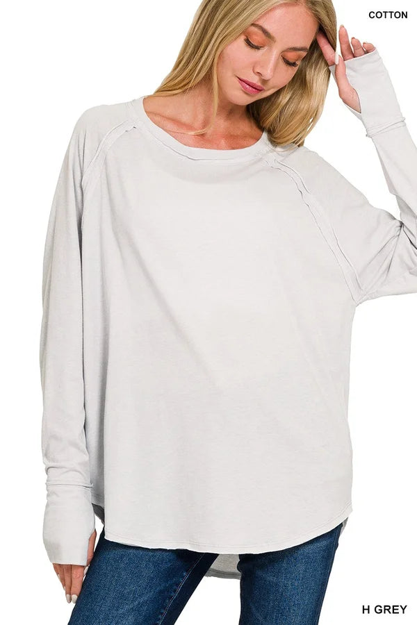 Raglan Sleeve Thumbhole Top