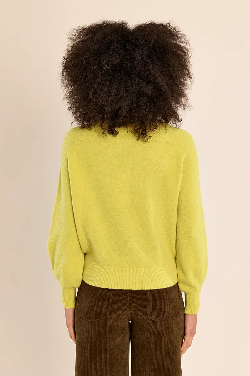 Molly Lime Henley Sweater