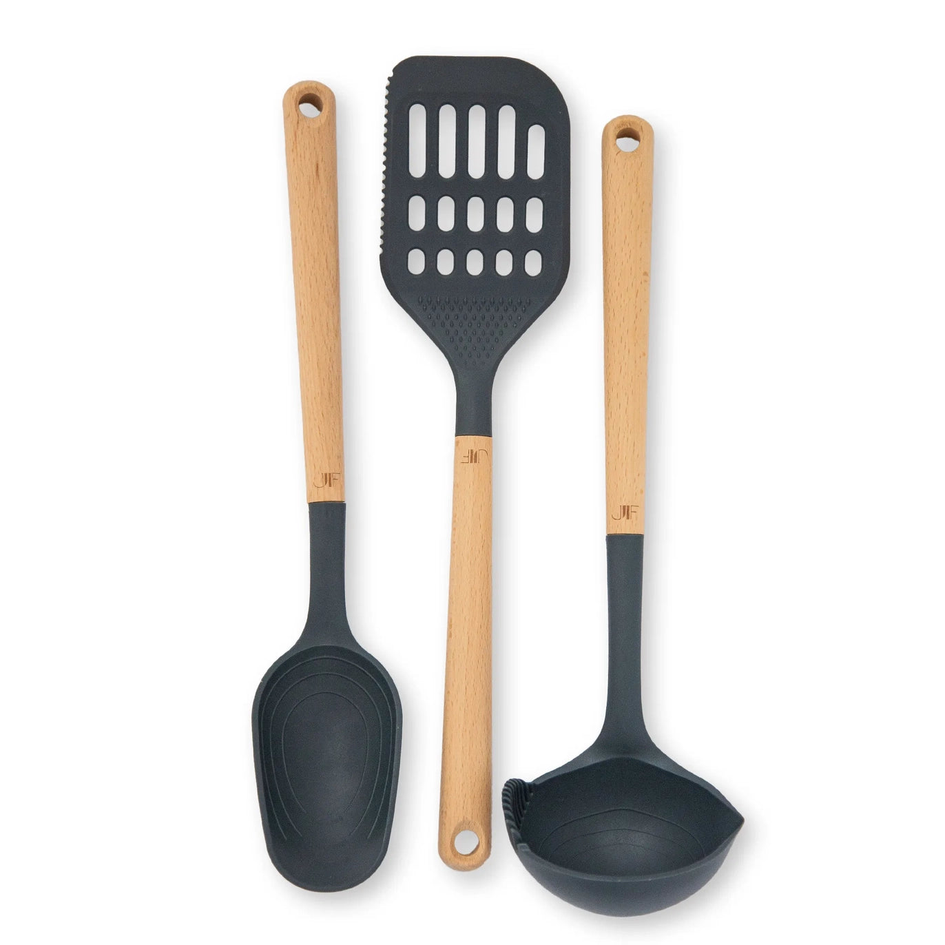 Beechwood & Nylon 3 Piece Kitchen Utensil Set