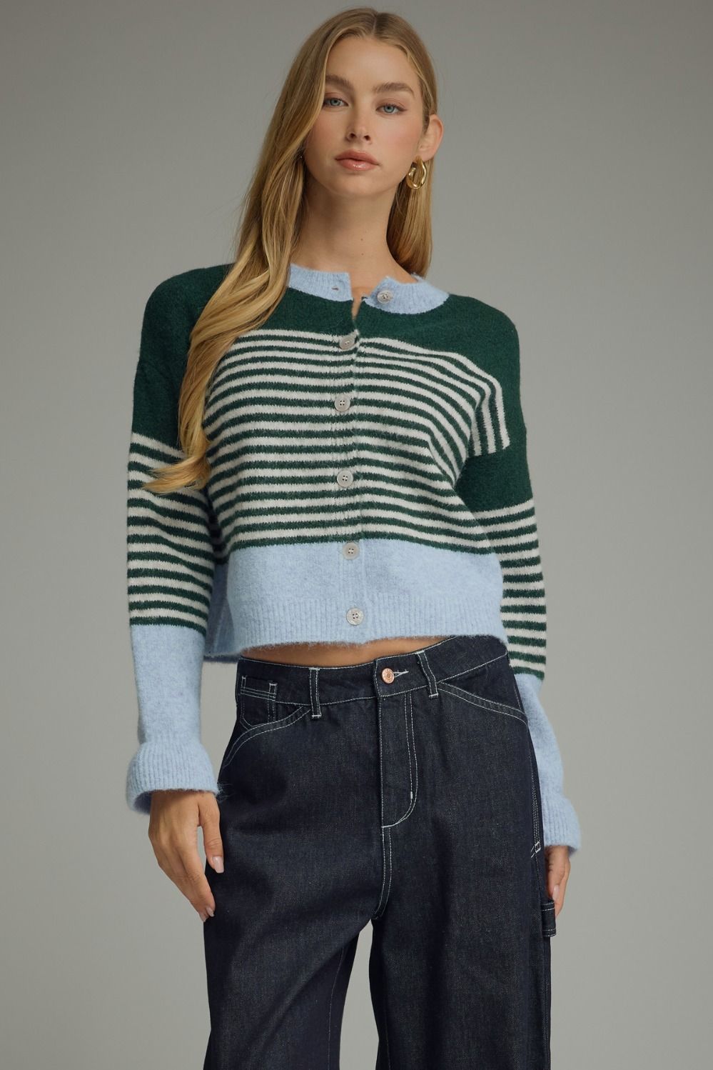 Evergreen Striped Cardigan