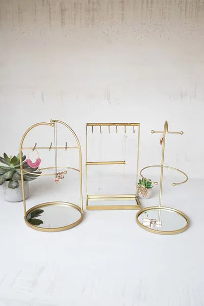 Tabletop Jewelry Stand with Mirror Base