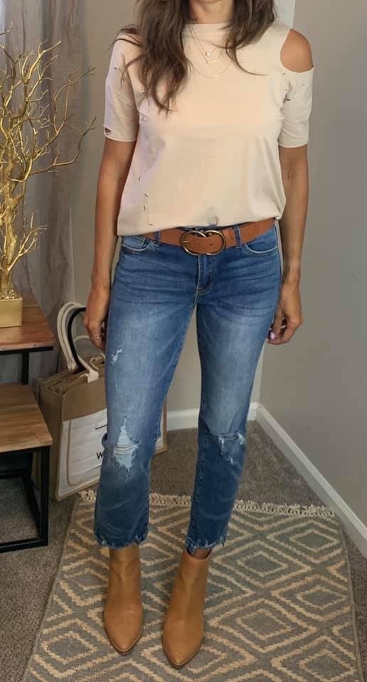 Mid Rise Kick Flare Crop