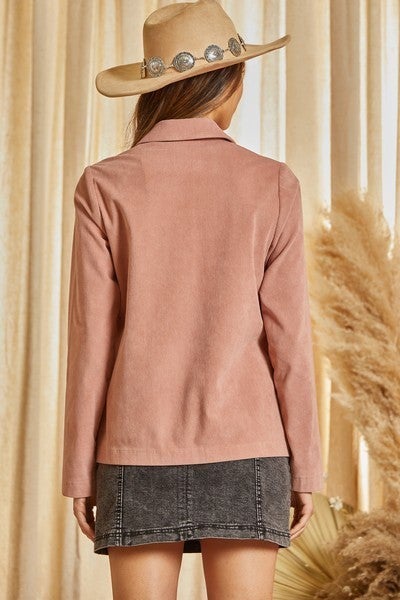 SINGLE BUTTON CORDUROY JACKET