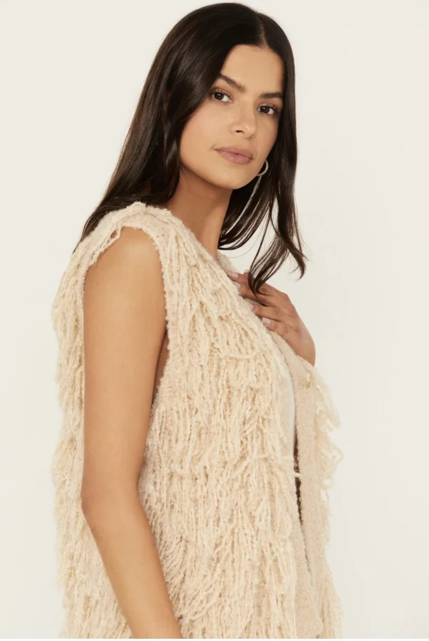 All For Love Knitted Fringe Sweater Vest