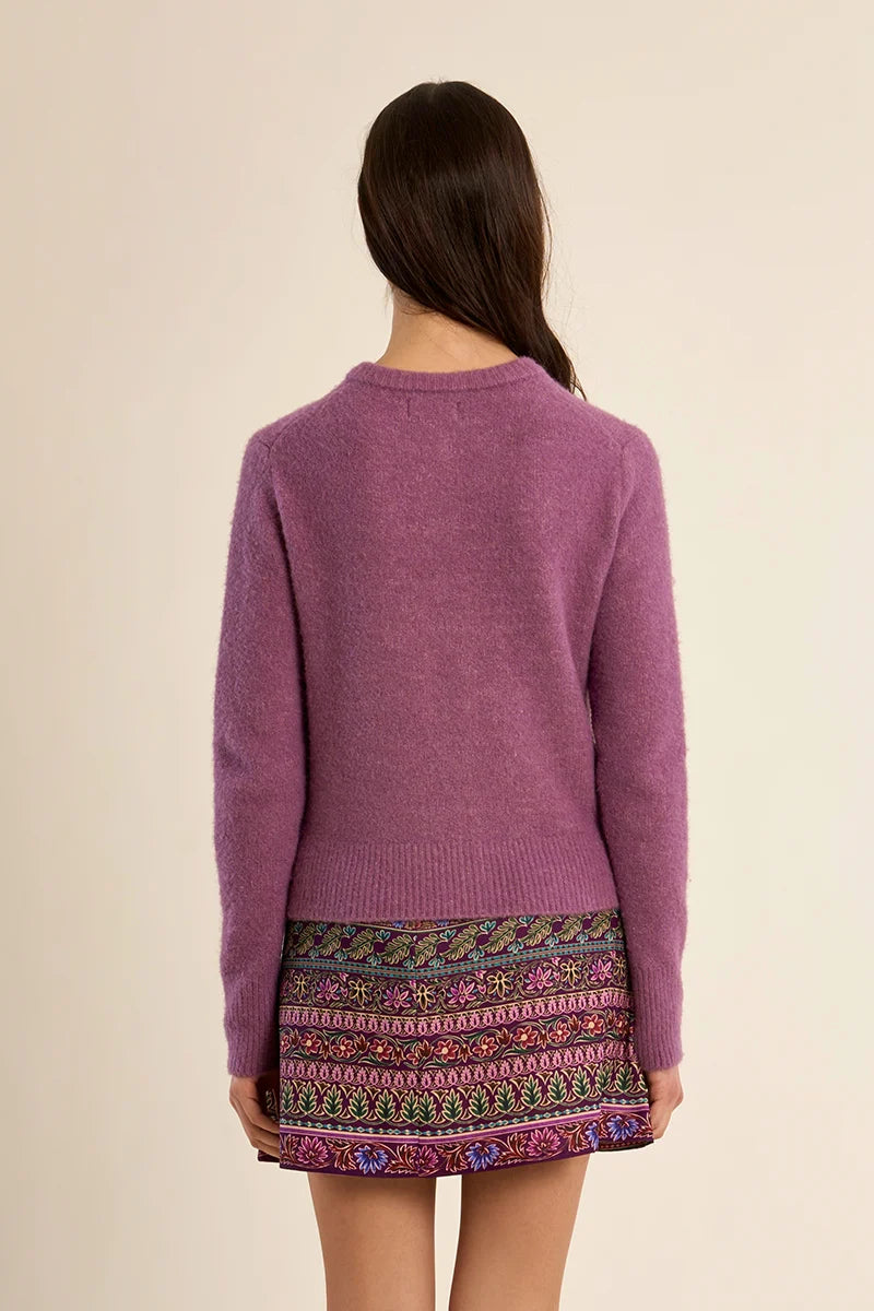 Mauve Buttoned Cardigan