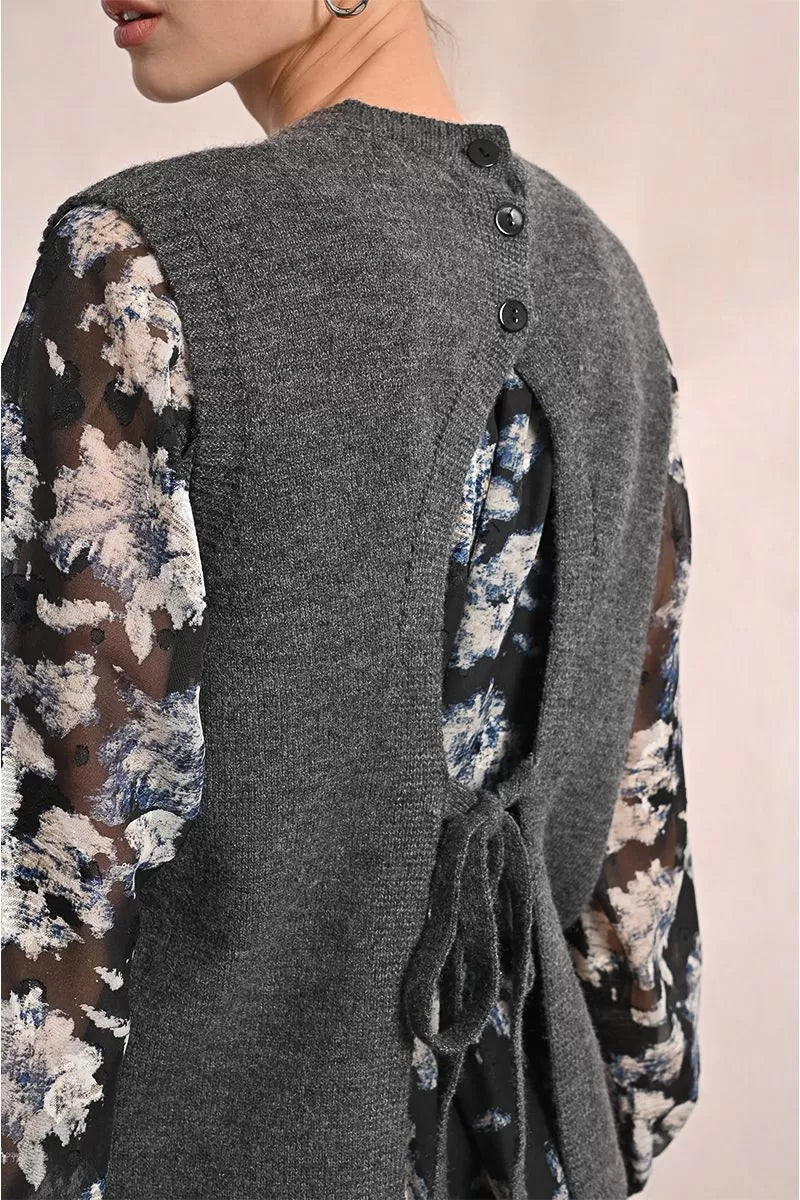 Open TIe Back Sweater Vest
