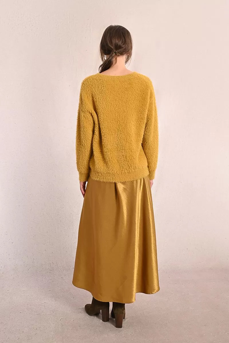 Golden Marigold Fuzzy Knit Sweater
